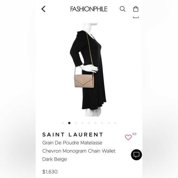 YSL cassandre flap large wallet on chain beige - Picture 16 of 16